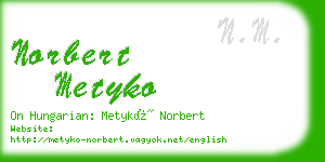 norbert metyko business card